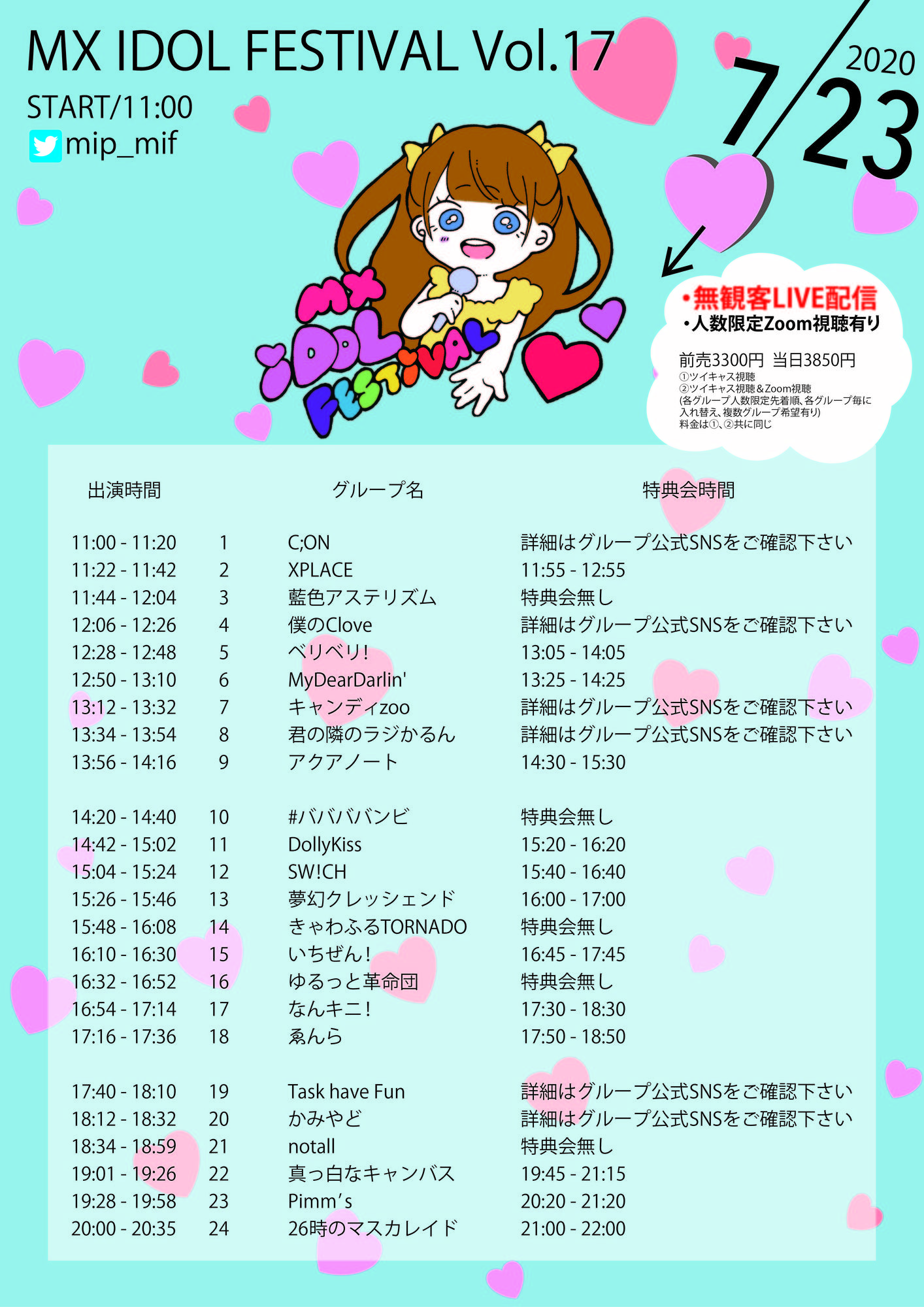 2020/7/23:「MX IDOL FESTIVAL Vol.17(無観客ライブ)」出演